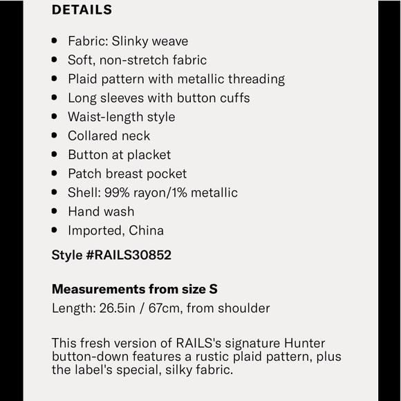 Rails Hunter Plaid Button Shirt - Picture 8 of 8